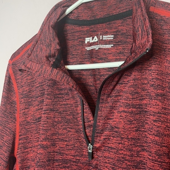 ❤️ 🆕 FILA Mens maroon Long Sleeve 1/4 zip up Small - Picture 5 of 7